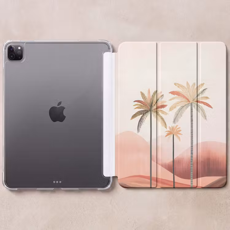 iPad-Hülle - Palmen - Hügel - Minimalistisch - Zartrosa — 6