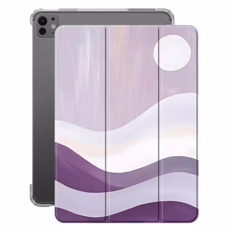 iPad-Hülle - Wellen - Hügel - Abstrakt - Lila — 1