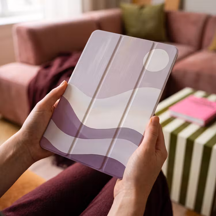 iPad-Hülle - Wellen - Hügel - Abstrakt - Lila — 4