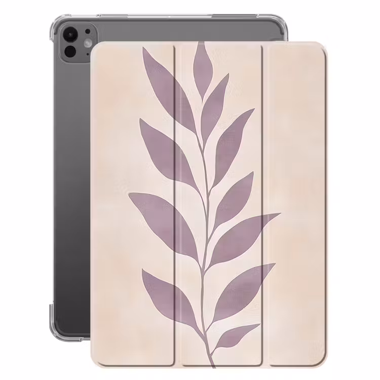 iPad-Hülle - Zweig - Blätter - Minimalistisch - Beige — 1