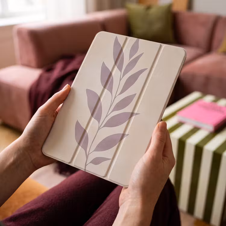 iPad-Hülle - Zweig - Blätter - Minimalistisch - Beige — 4