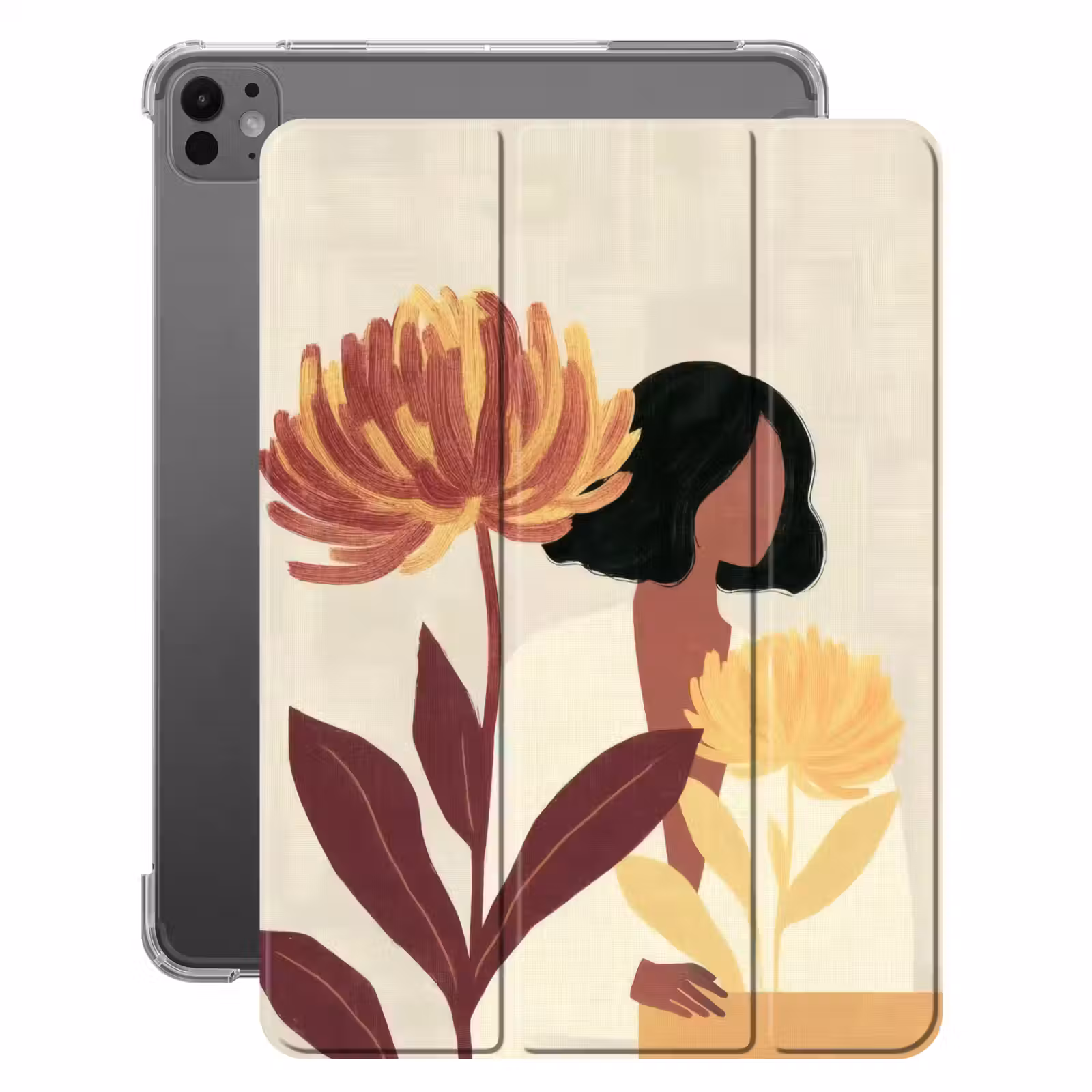 iPad-Hülle - Frau - Minimalistisch - Blume — 1