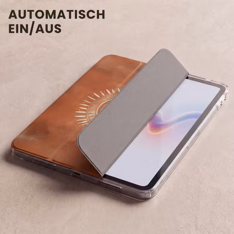 iPad-Hülle - Abstrakt - Linien - Sonnenstrahlen - Rötlichbraun — 5