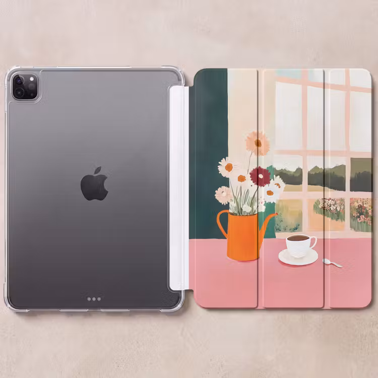 iPad-Hülle - Blumen - Kaffee - Fenster — 6