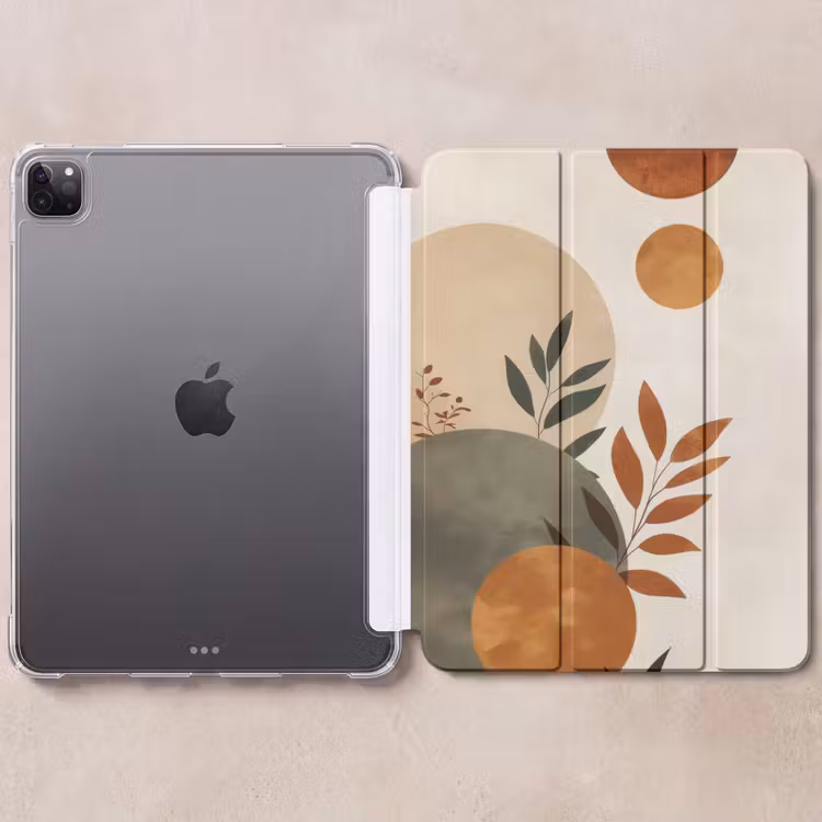 iPad-Hülle - Formen - Rund - Blätter - Beige — 6
