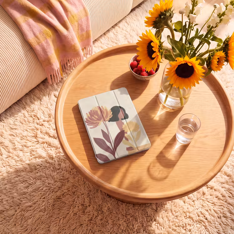 iPad-Hülle - Frau - Minimalistisch - Blume — 2