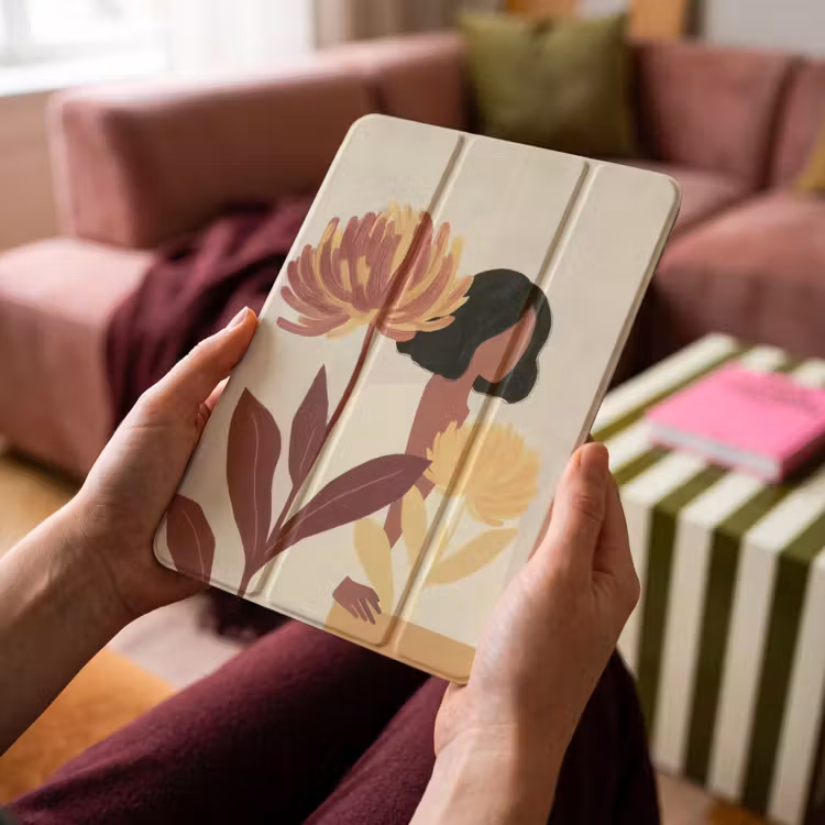 iPad-Hülle - Frau - Minimalistisch - Blume — 4