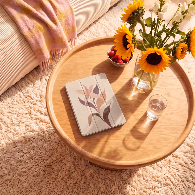 iPad-Hülle - Minimalistisch - Blume - Blätter - Beige — 2
