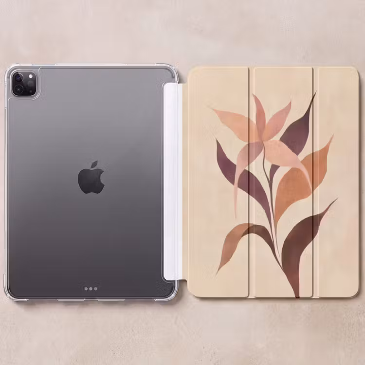 iPad-Hülle - Minimalistisch - Blume - Blätter - Beige — 6