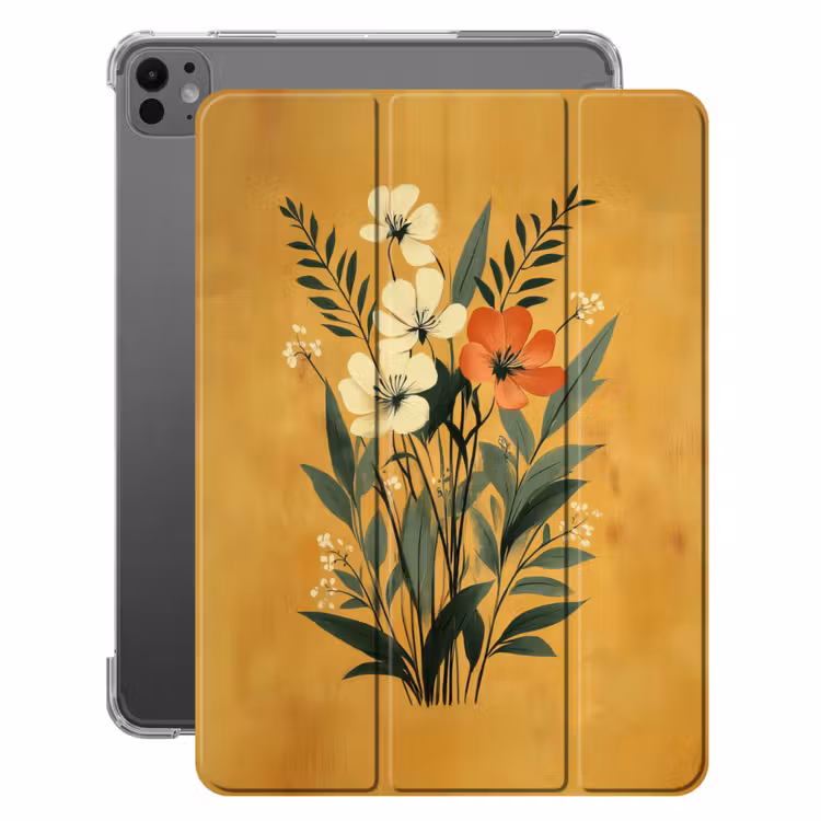 iPad-Hülle - Blätter - Blumenstrauß - Gelb — 1
