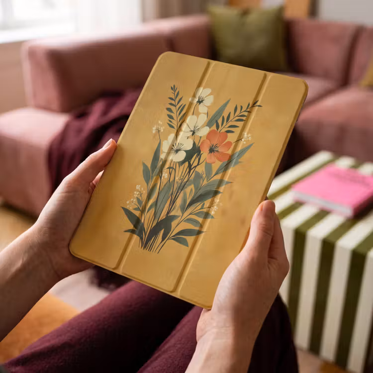iPad-Hülle - Blätter - Blumenstrauß - Gelb — 4