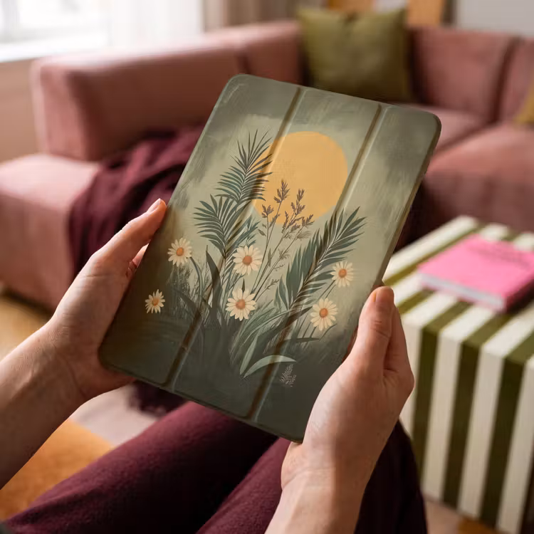 iPad-Hülle - Blumen - Blätter - Sonne - Grün — 4