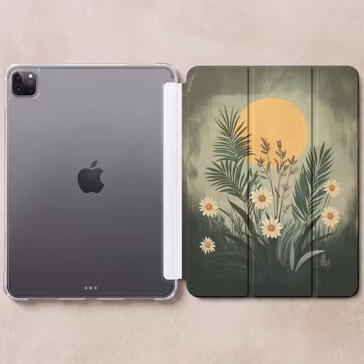 iPad-Hülle - Blumen - Blätter - Sonne - Grün — 6