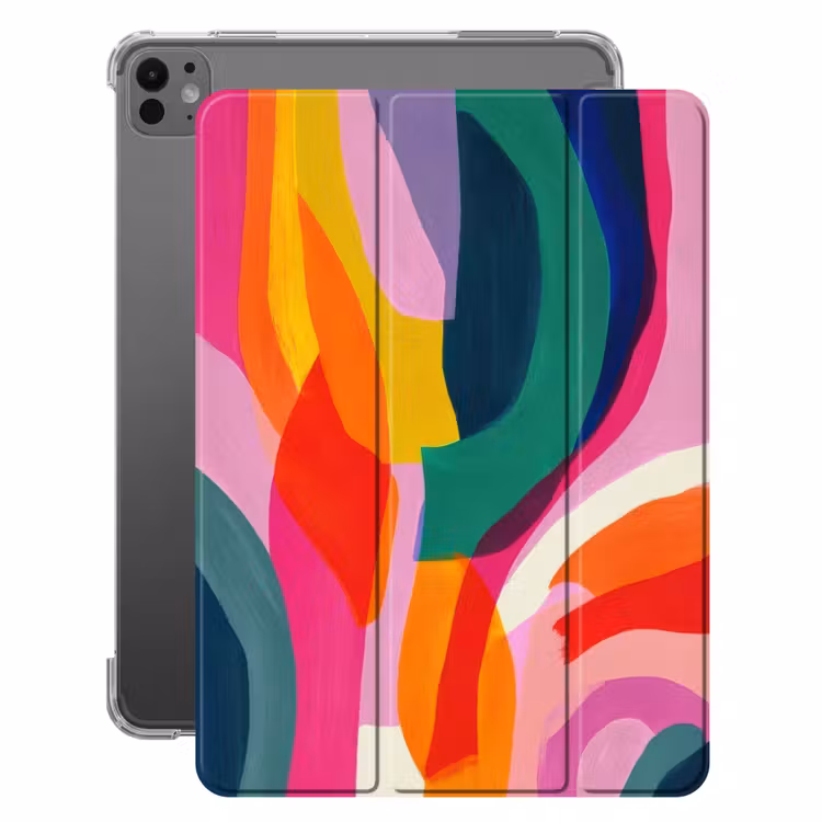 iPad-Hülle - Formen - Gewellt - Abstrakt - Hellrosa — 1