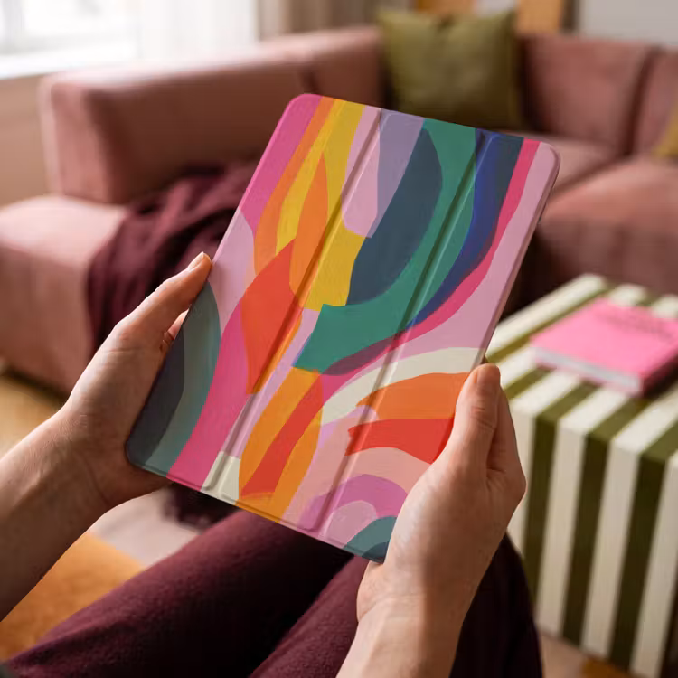 iPad-Hülle - Formen - Gewellt - Abstrakt - Hellrosa — 4