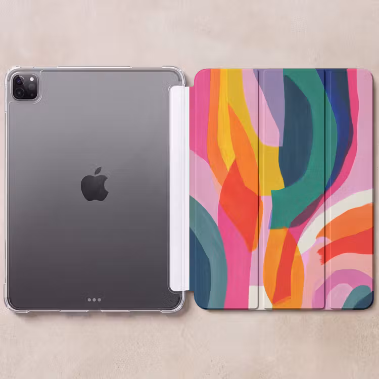 iPad-Hülle - Formen - Gewellt - Abstrakt - Hellrosa — 6