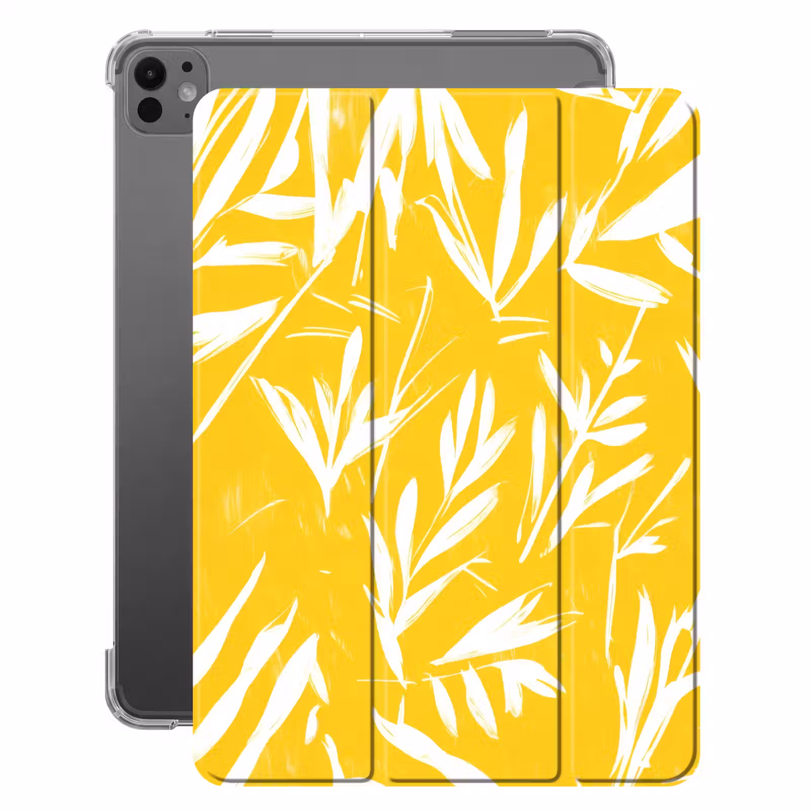 iPad-Hülle - Abstrakt - Blätter - Gelb - Pinselstriche — 1