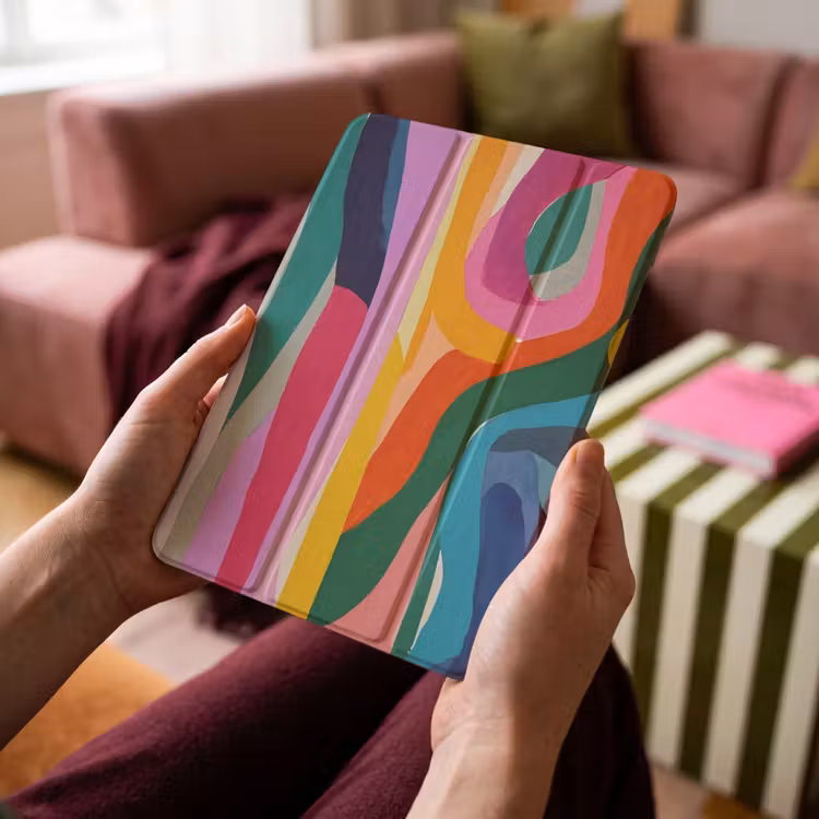 iPad-Hülle - Abstrakt - Bunt - Wellen - Linien — 4