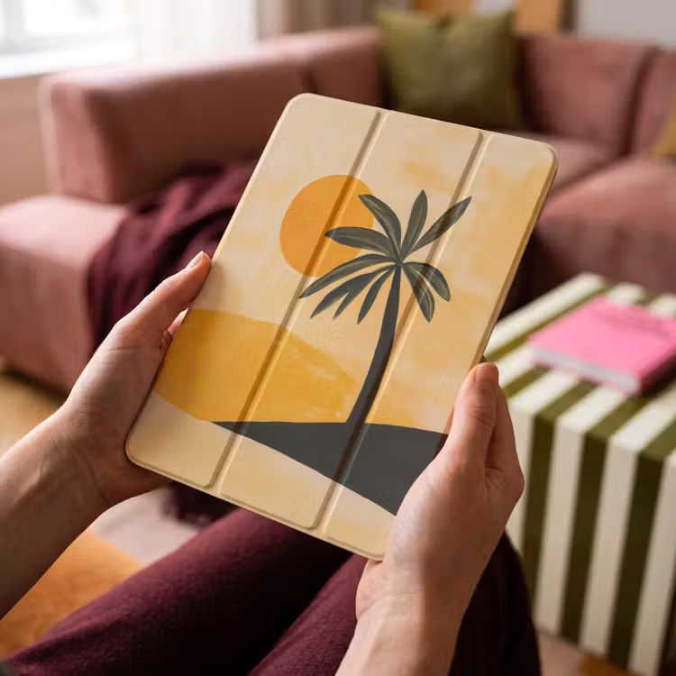 iPad-Hülle - Illustration - Palme - Sonne - Hügel — 4