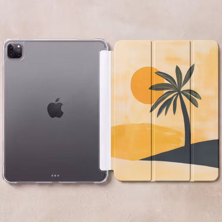 iPad-Hülle - Illustration - Palme - Sonne - Hügel — 6