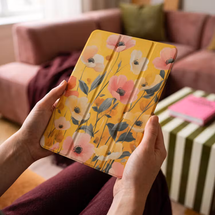 iPad-Hülle - Blumen - Feld - Gelb — 4