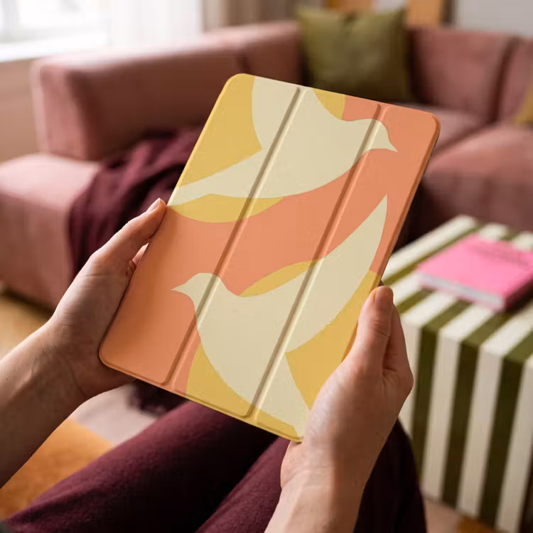 iPad-Hülle - Vögel - Kreise - Gelb — 4