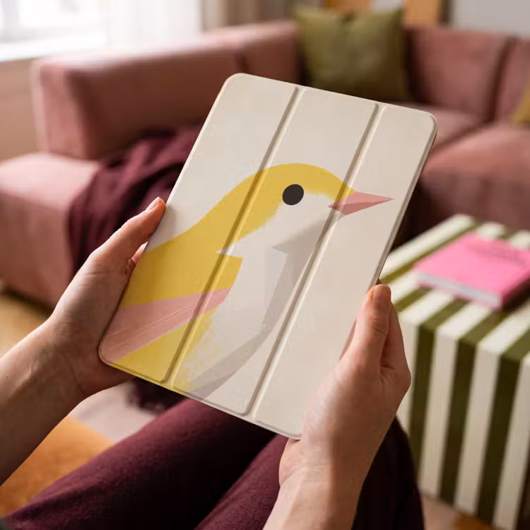 iPad-Hülle - Vogel - Minimalistisch - Gelb — 4