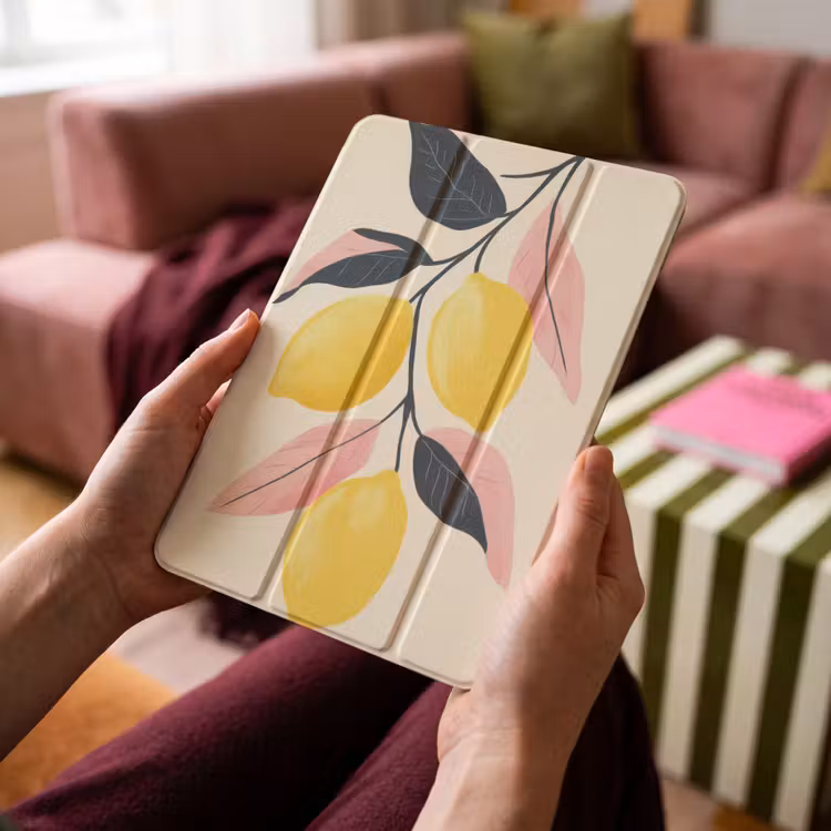 iPad-Hülle - Zitronen - Leuchtend gelb - Zweig - Blätter — 4