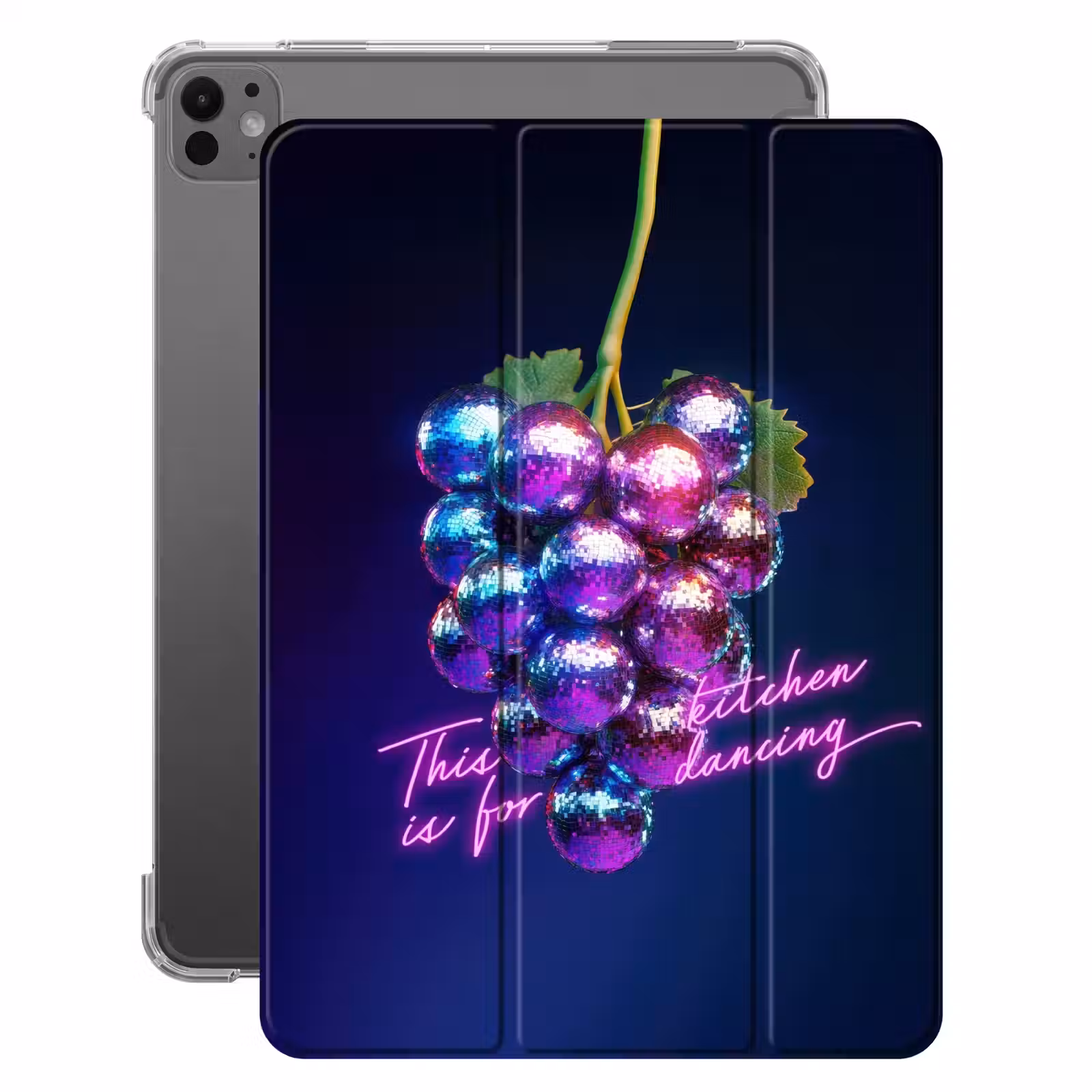 iPad-Hülle - Zitat - Neon - Disco - Weintrauben — 1