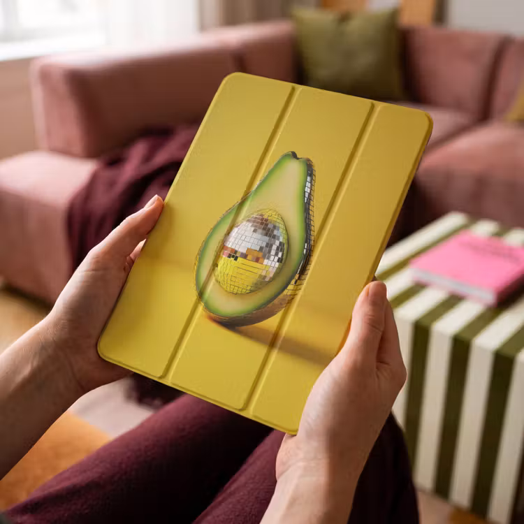 iPad-Hülle - Avocado - Discokugel - Gelb - Glitzer — 4