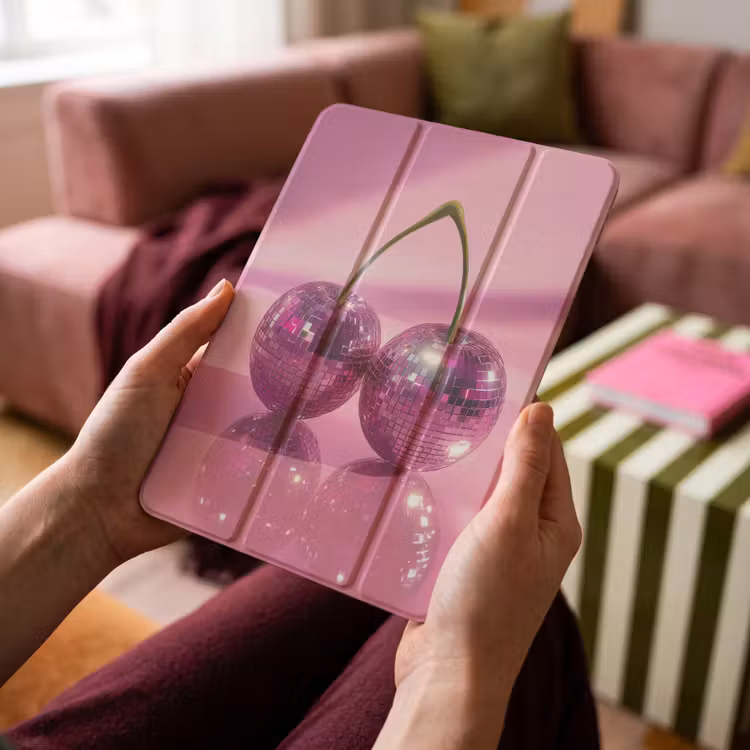 iPad-Hülle - Glitzer - Discokugel - Rosa - Kirsche — 4