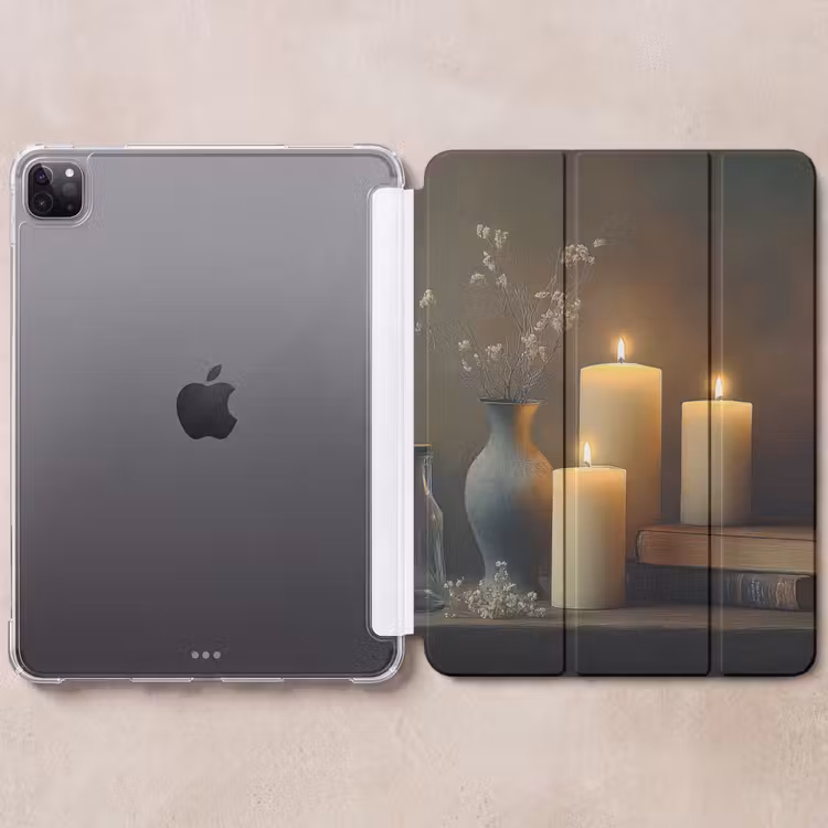 iPad-Hülle - Kerzen - Stilleben - Rustikal - Bücher — 6