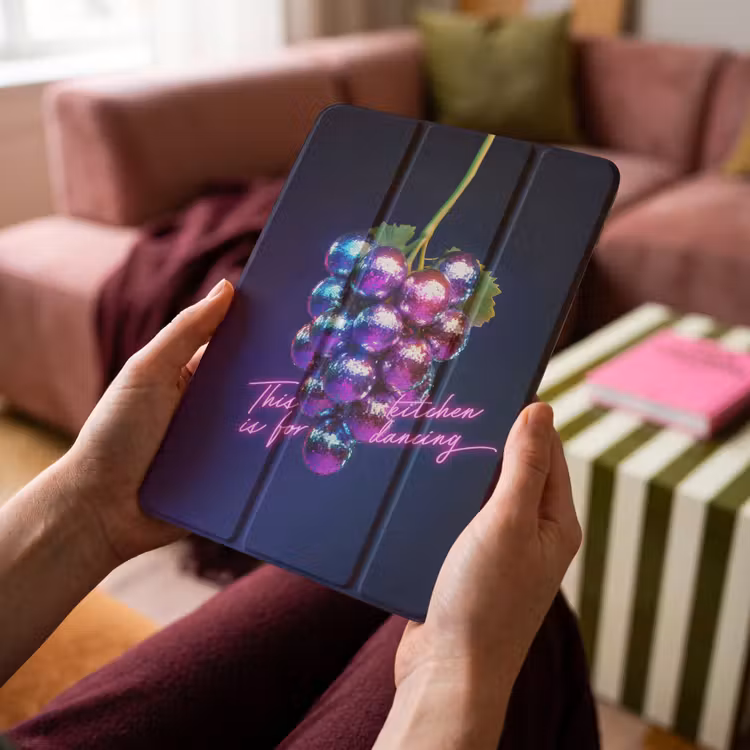 iPad-Hülle - Zitat - Neon - Disco - Weintrauben — 4