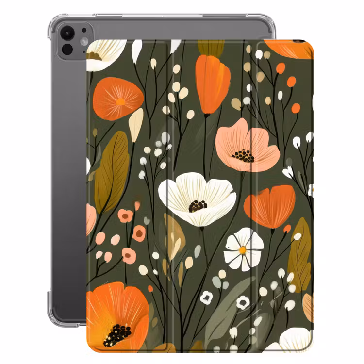 iPad-Hülle - Blumen - Illustration - Grün — 1