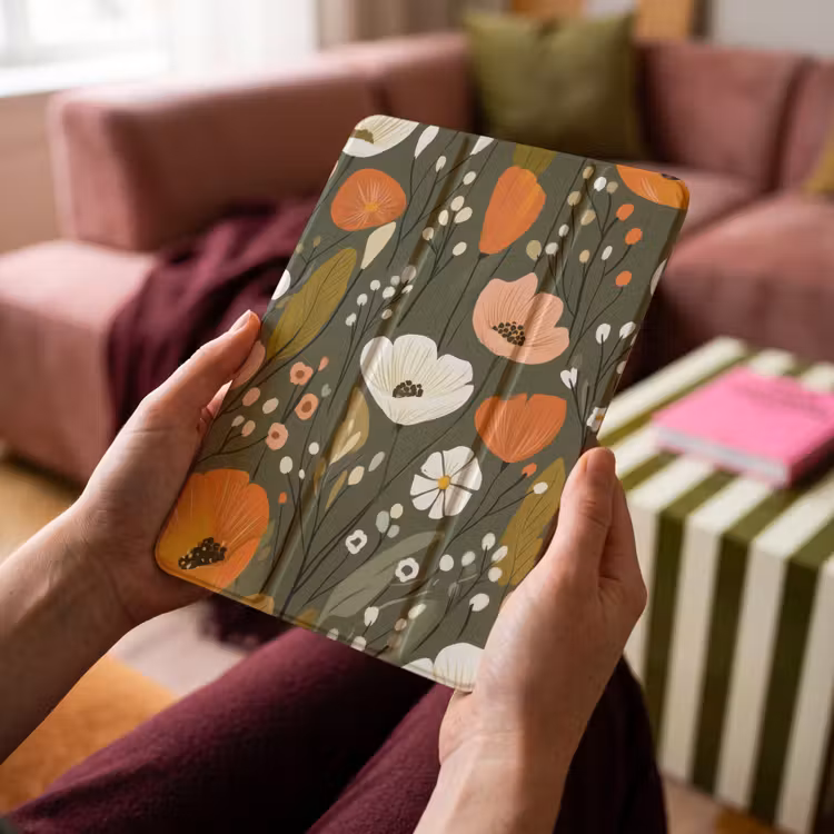 iPad-Hülle - Blumen - Illustration - Grün — 4