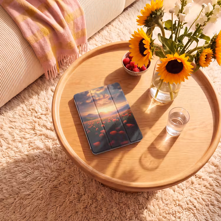 iPad-Hülle - Landschaft - Sonnenuntergang - Blumenfeld — 2
