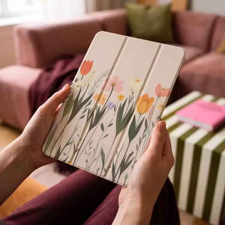 iPad-Hülle - Pastelltöne - Blumen - Illustration — 4