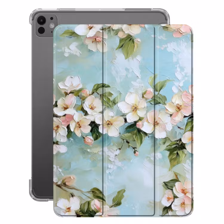iPad-Hülle - Blossom - Blätter - Hellblau — 1