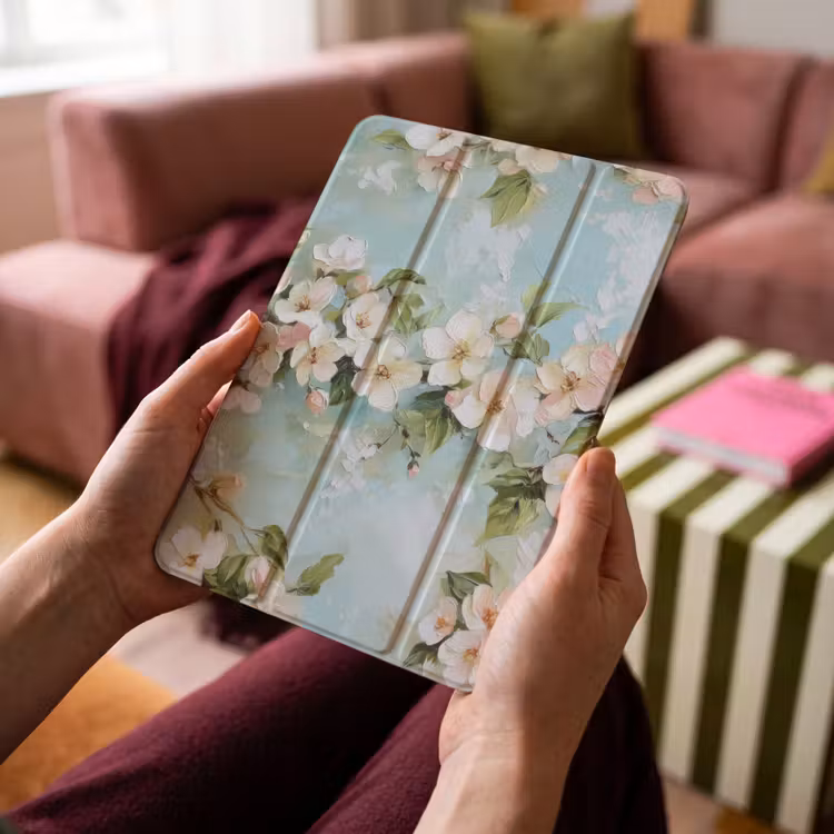 iPad-Hülle - Blossom - Blätter - Hellblau — 4