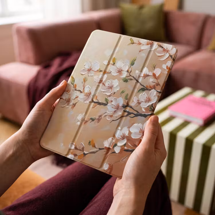 iPad-Hülle - Blütenzweige - Malerisch - Rosa — 4