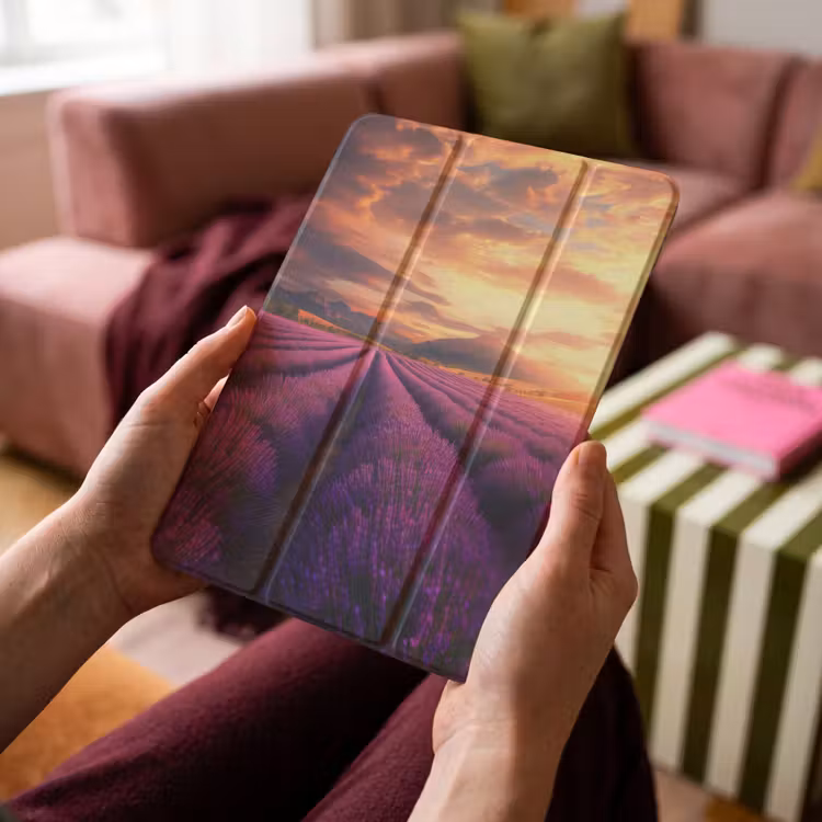 iPad-Hülle - Lavendelfeld - Sonnenuntergang - Lila — 4