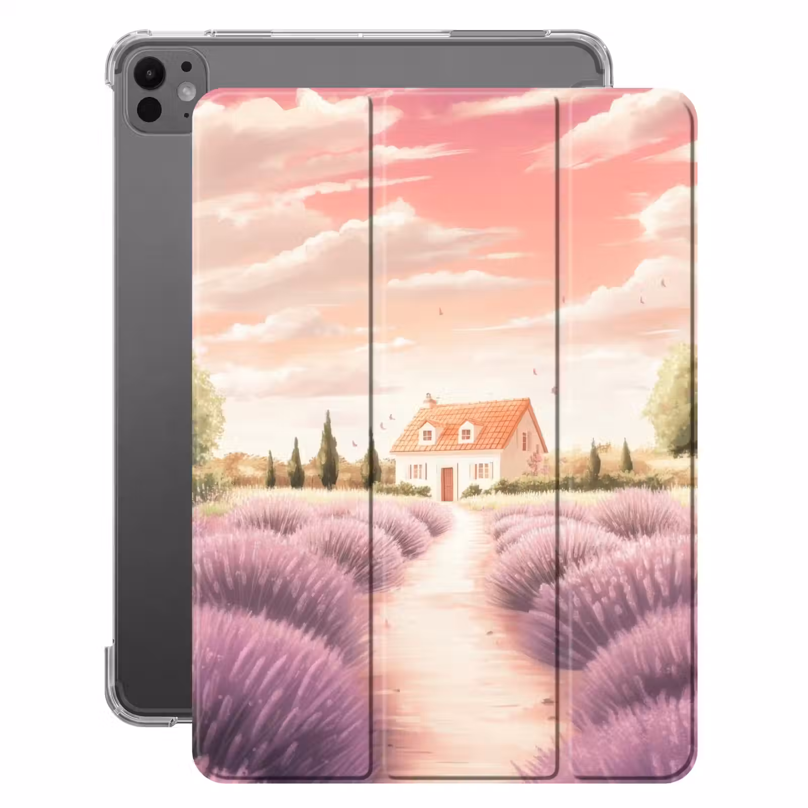 iPad-Hülle - Lavendelfeld - Haus - Lila — 1