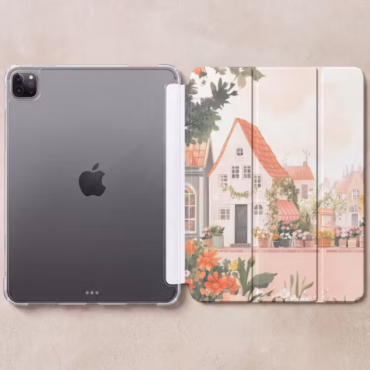 iPad-Hülle - Blumen - Häuser - Dorf — 6