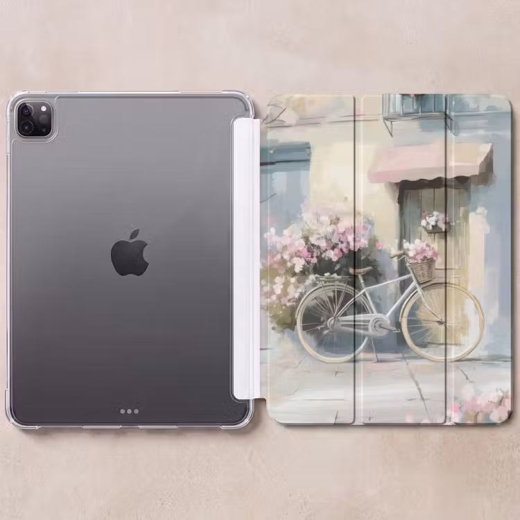 iPad-Hülle - Fahrrad - Pastellfarben - Blumen — 6
