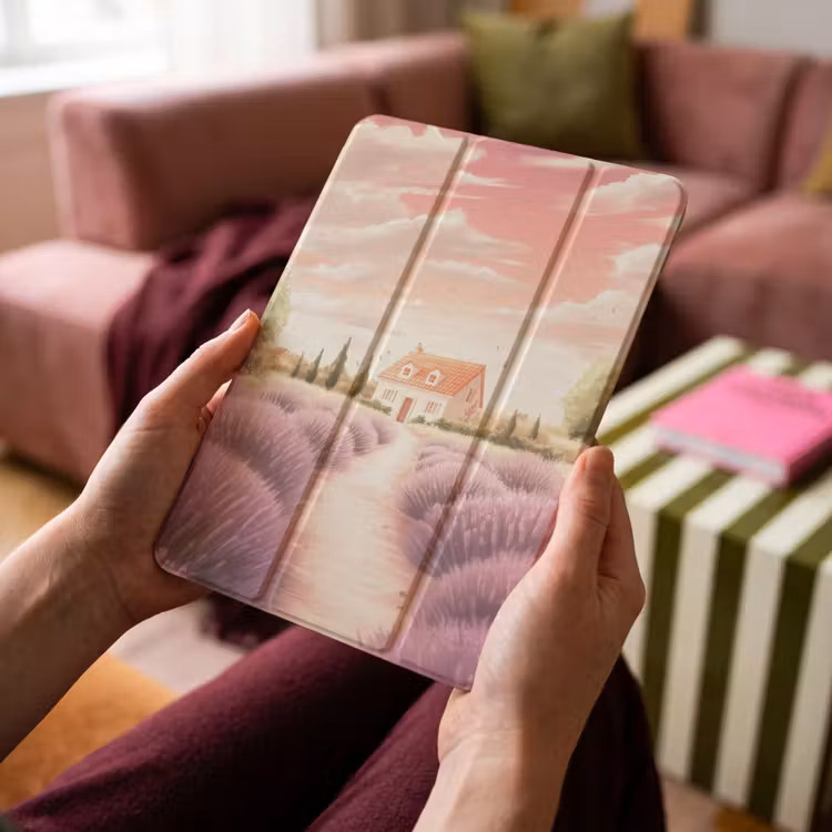 iPad-Hülle - Lavendelfeld - Haus - Lila — 4