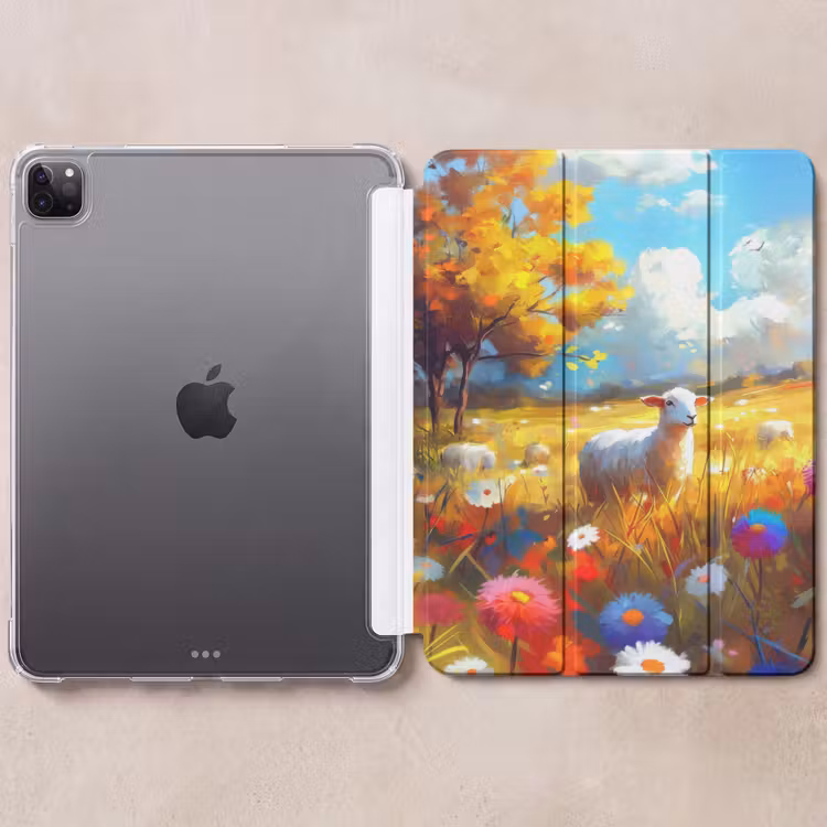 iPad-Hülle - Schafe - Wiese - Blumen — 6