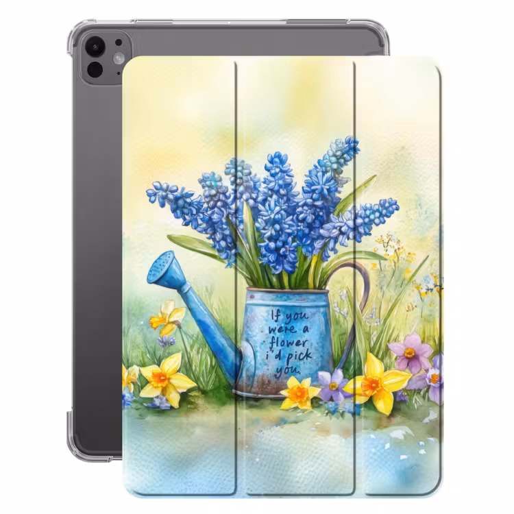 iPad-Hülle - Lavendelblüten - Zitat - Gießkanne — 1
