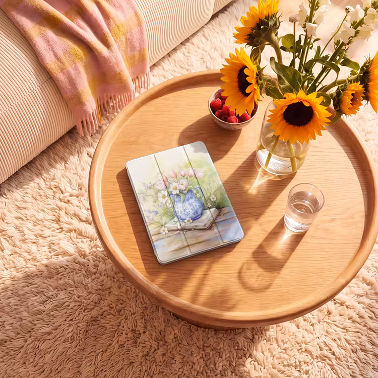 iPad-Hülle - Vase - Delfter Blau - Gänseblümchen — 2