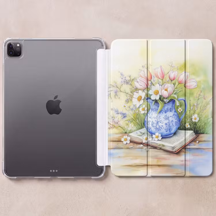 iPad-Hülle - Vase - Delfter Blau - Gänseblümchen — 6