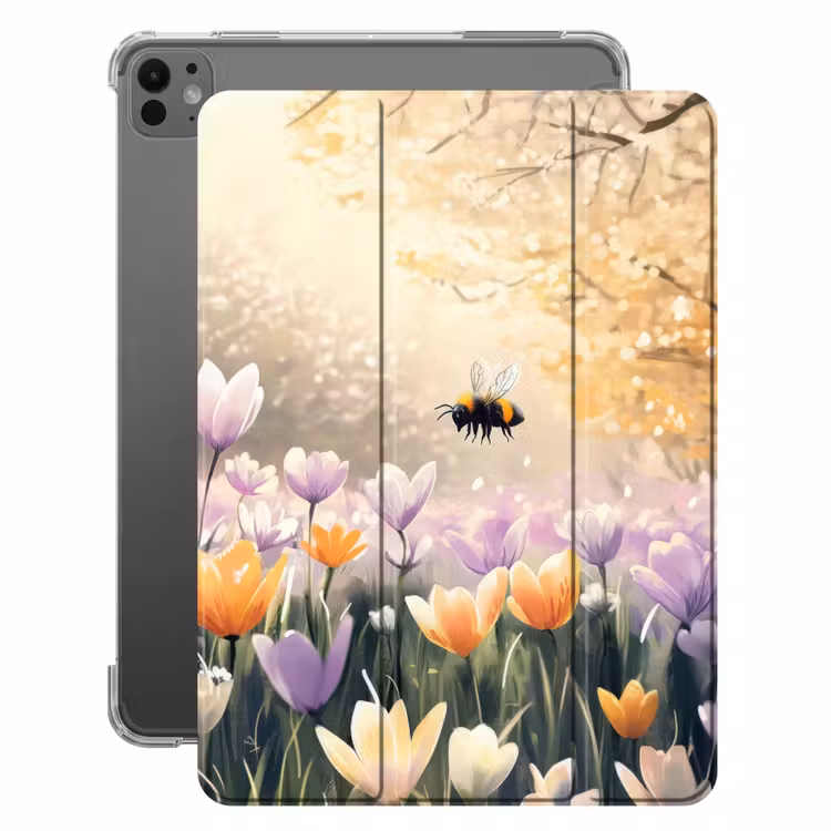 iPad-Hülle - Veilchen - Biene - Sonnenlicht — 1
